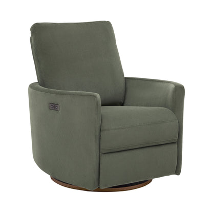 Lola Electric Recliner Glider Nursery Chair in Olive Corduroy