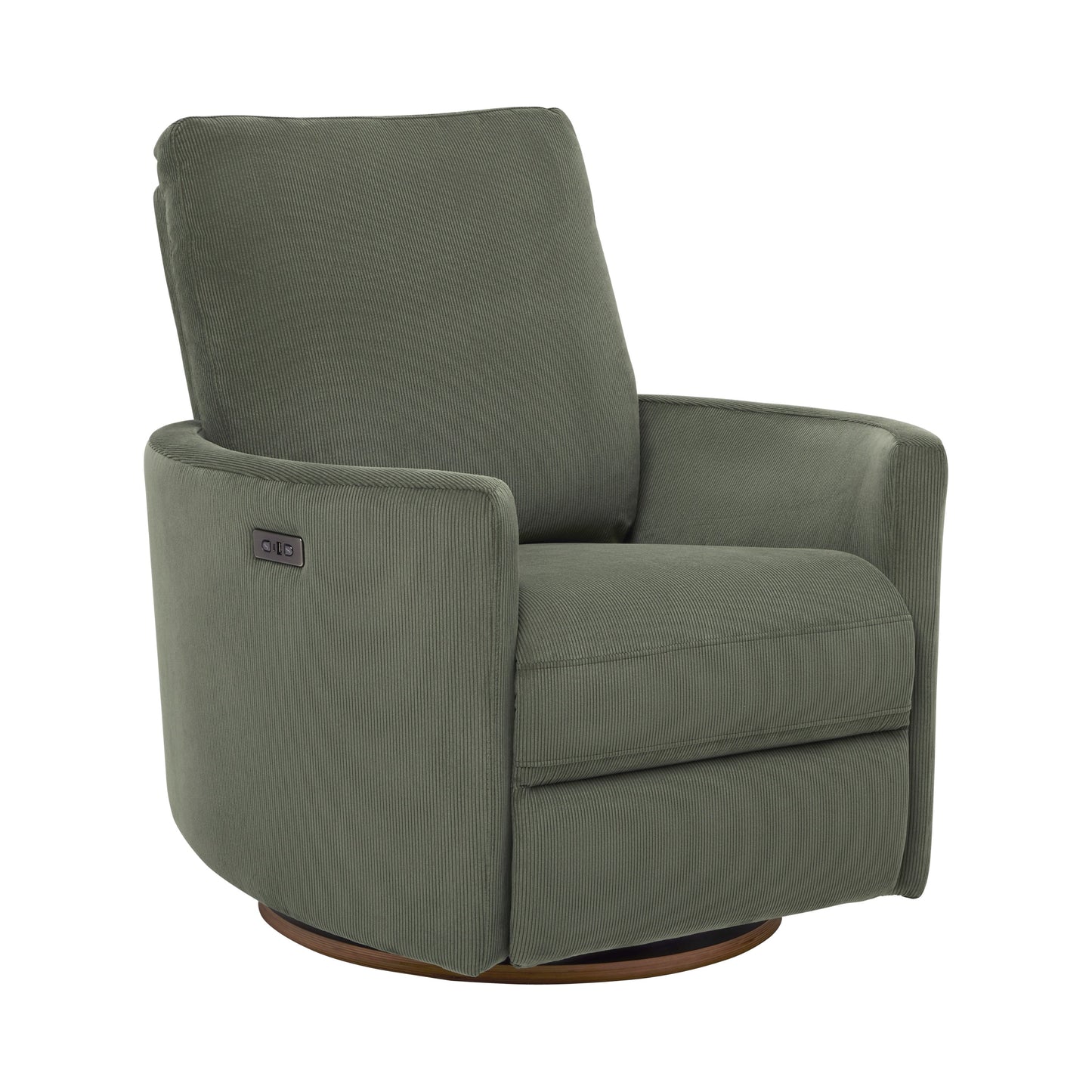 Lola Electric Recliner Glider Nursery Chair in Olive Corduroy