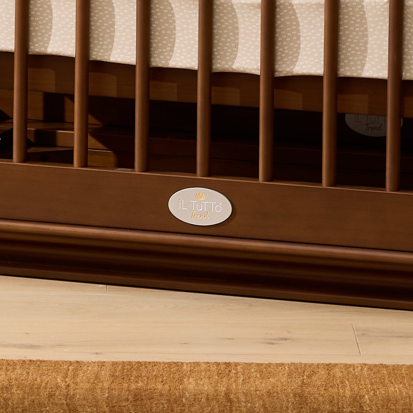 Ollie Sustainable Timber Cot in Walnut