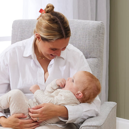 Paige Recliner Glider Nursing Chair in Pure Grey