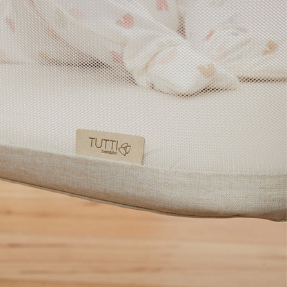Zizee Bassinet in Scandi Walnut and Ecru