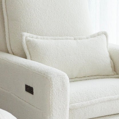 Frankie Electric Recliner Glider Nursery Chair in Coconut Teddy