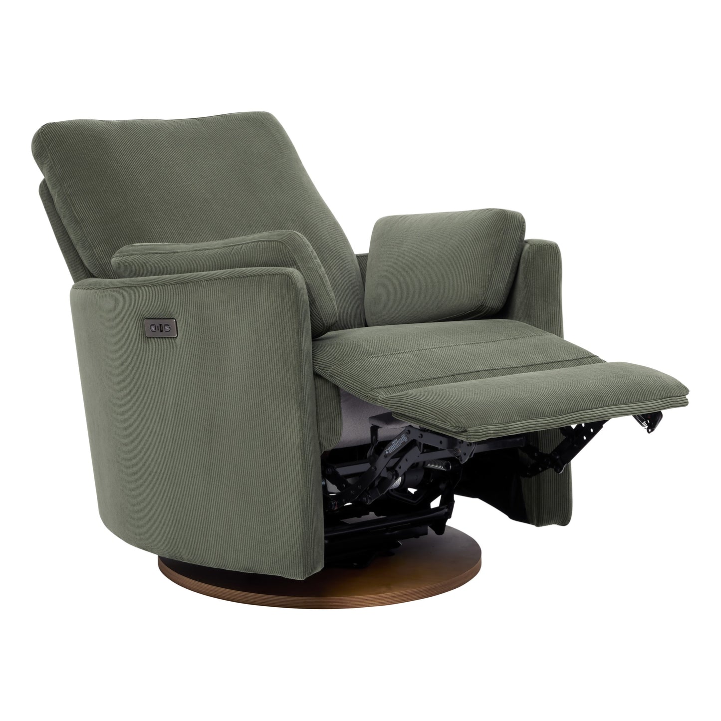 Lola Electric Recliner Glider Nursery Chair in Olive Corduroy