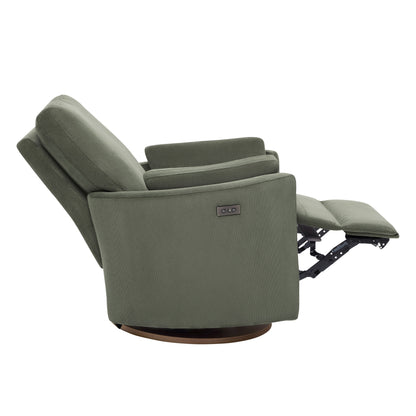 Lola Electric Recliner Glider Nursery Chair in Olive Corduroy