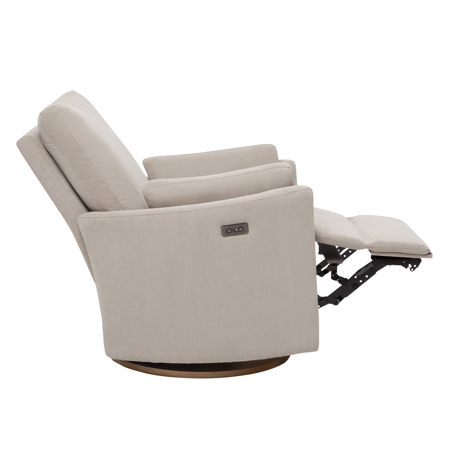 Lola Electric Recliner Glider Nursery Chair in Taupe Corduroy