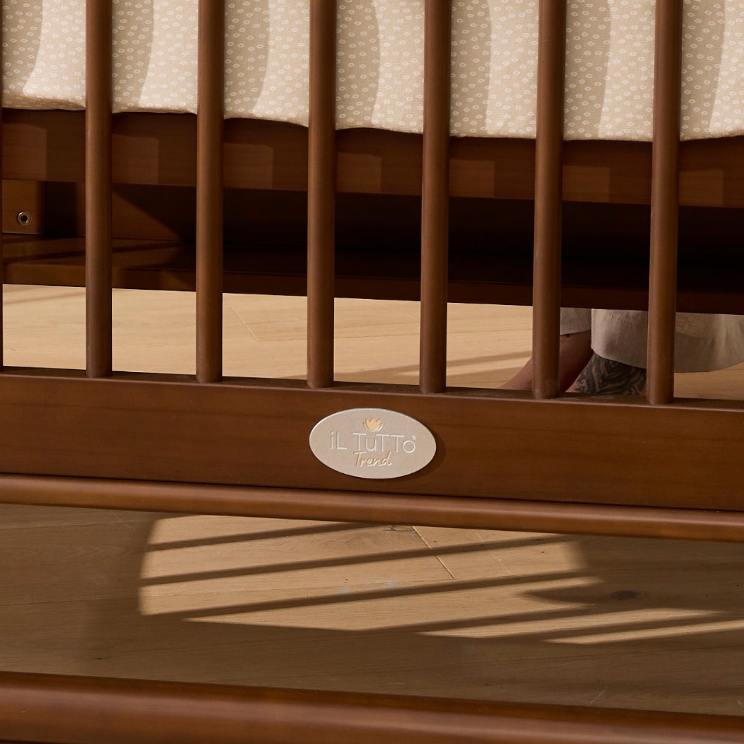 Luca Sustainable Timber Cot in Walnut