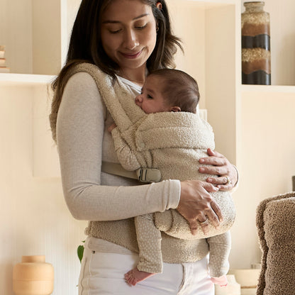 Boba Auri Baby Carrier in Taupe Teddy Fleece