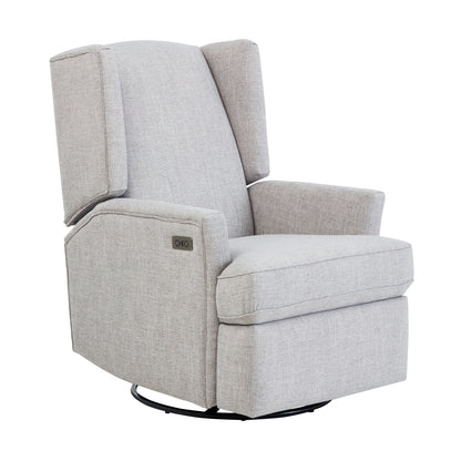 Chelsea Electric Recliner Glider Chair with USB in Pure Grey