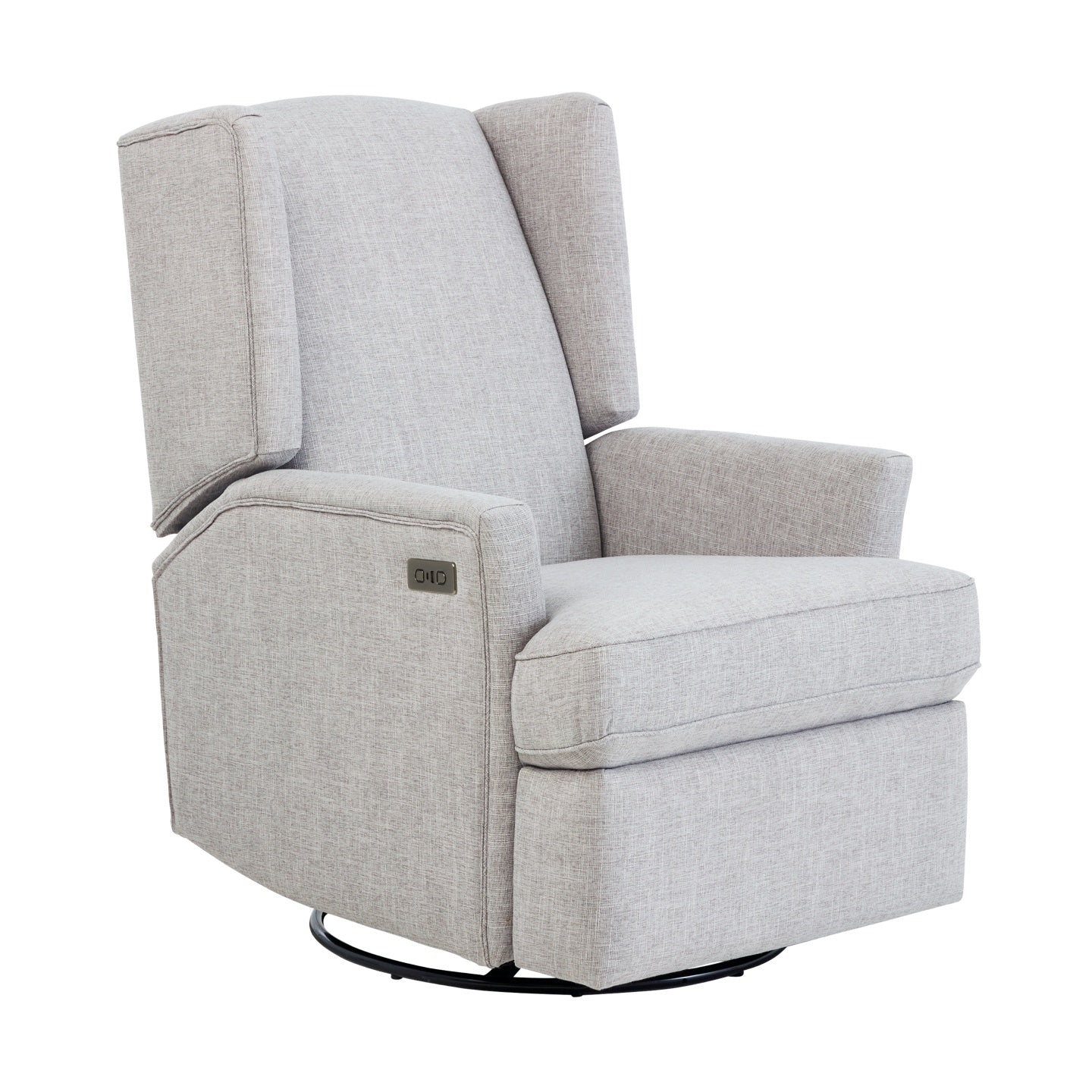Chelsea Electric Recliner Glider Chair with USB in Pure Grey