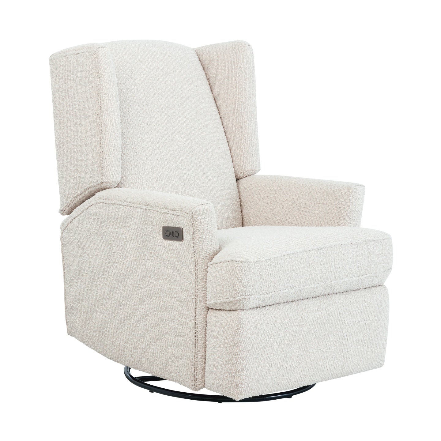Chelsea Electric Recliner Glider Chair with USB in Vanilla Bouclé