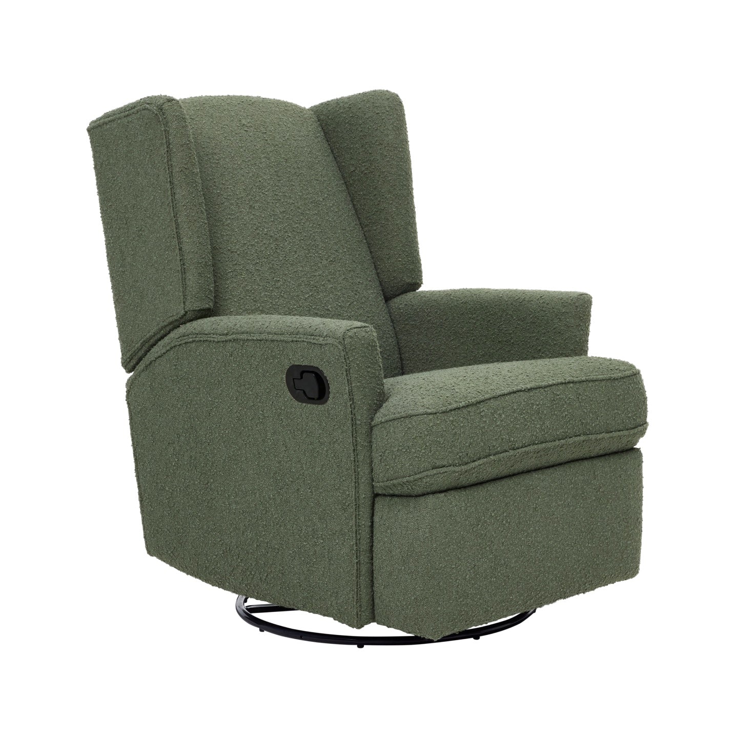 Chelsea Recliner Glider Chair in Olive Bouclé
