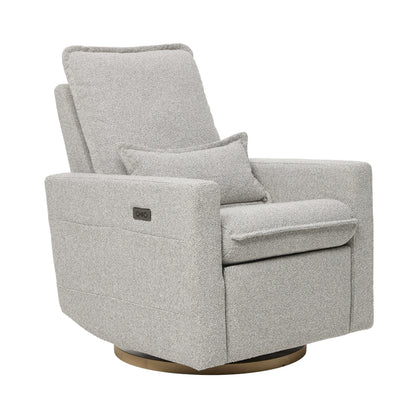 Frankie Electric Recliner Glider Nursery Chair in Grey Speckle Soft Tweed