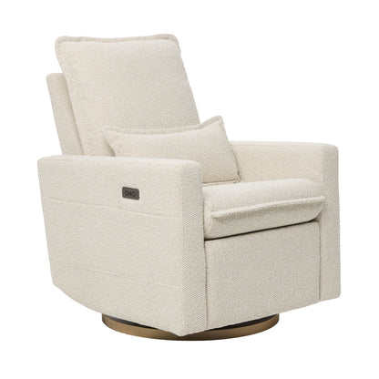 Frankie Electric Recliner Glider Nursery Chair in Light Beige Soft Tweed