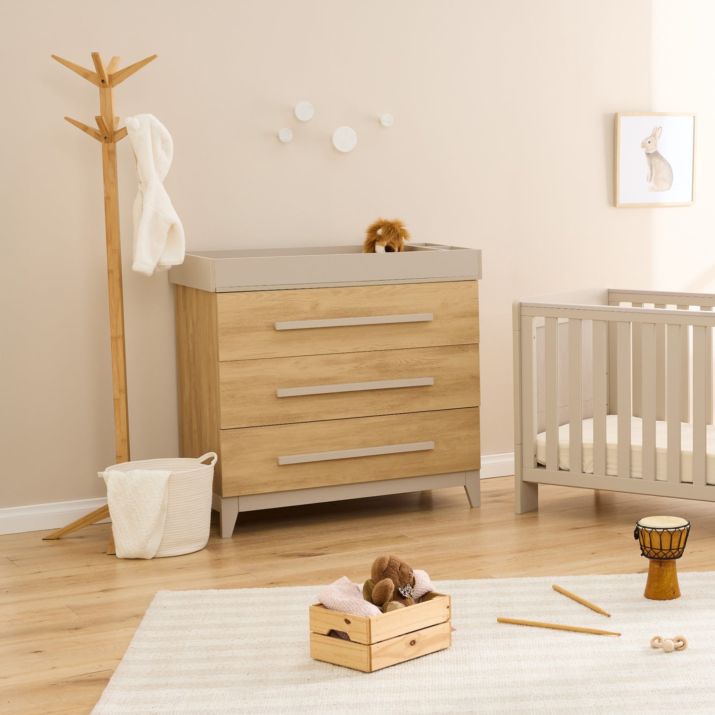 Hallee Chest Changer in Mushroom & Golden Oak