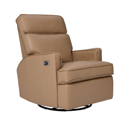 Leo Electric Recliner Glider Chair with USB in Palomino Leather