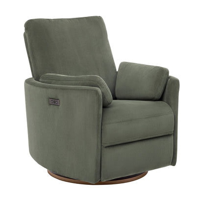 Lola Electric Recliner Glider Nursery Chair in Olive Corduroy
