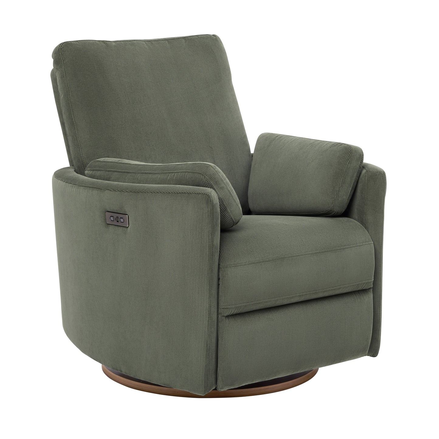 Lola Electric Recliner Glider Nursery Chair in Olive Corduroy