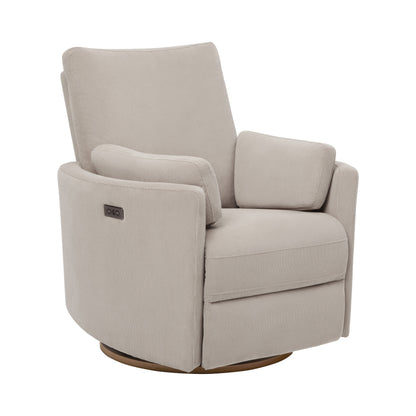 Lola Electric Recliner Glider Nursery Chair in Taupe Corduroy