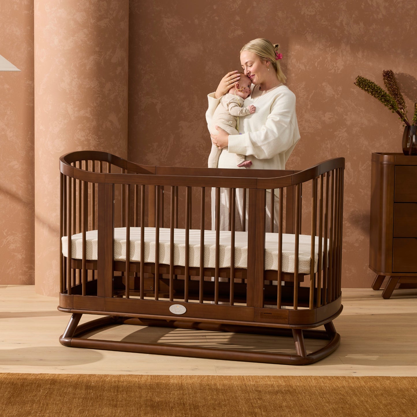 Luca Sustainable Timber Cot in Walnut