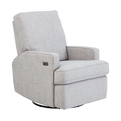 Quinn Electric Recliner Glider Chair with USB in Pure Grey