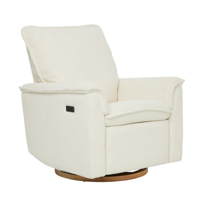 Louie Electric Recliner Glider Nursery Chair in Coconut Teddy