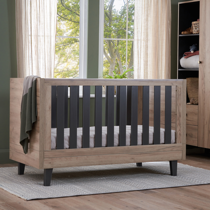 Como Cot Set in Distressed Oak & Slate Grey with Quinn Electric in Eggshell