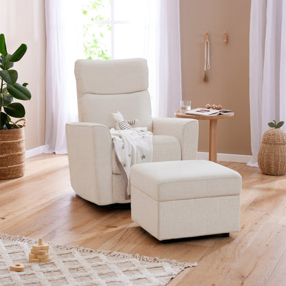 Felix Glider Nursery Chair & Ottoman in Eggshell