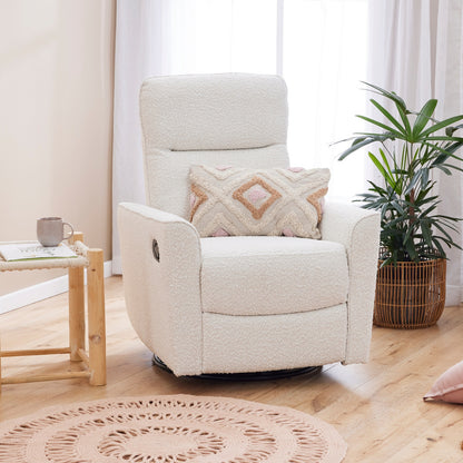 Felix Recliner Glider Nursery Chair in Vanilla Bouclé