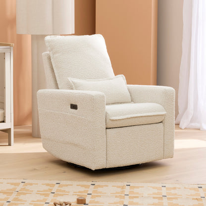 Frankie Electric Recliner Glider Nursery Chair in Vanilla Bouclé