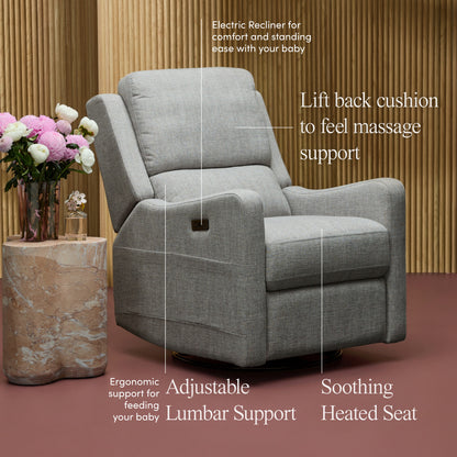 Henry Plus Massage & Heat Nursing Chair in Pure Grey