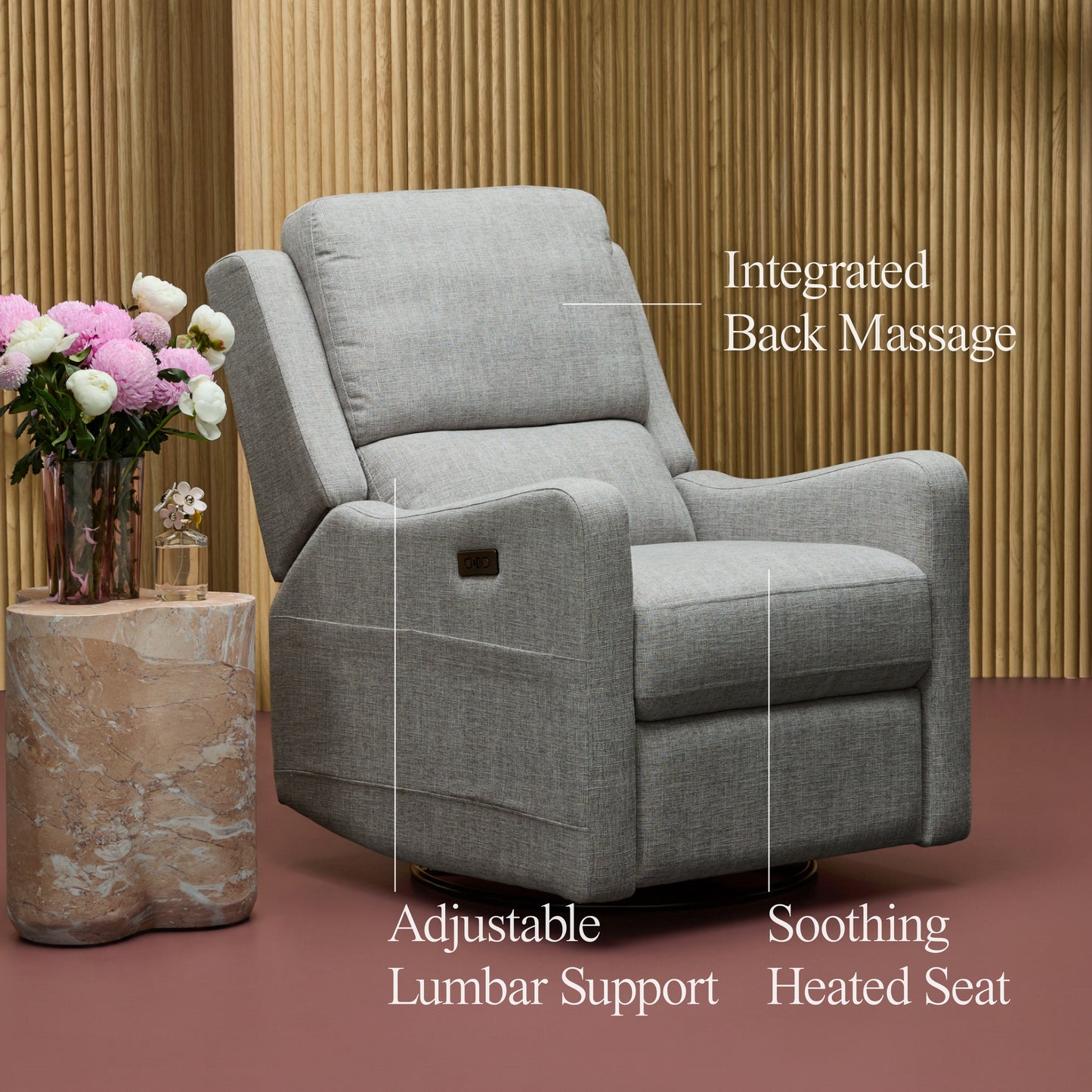 Henry Plus Massage & Heat Nursing Chair in Pure Grey