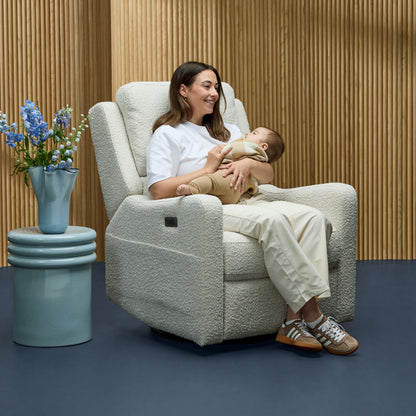 Henry Plus Massage & Heat Nursing Chair in Vanilla Bouclé