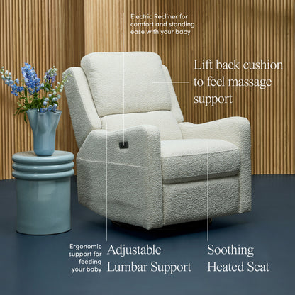 Henry Plus Massage & Heat Nursing Chair in Vanilla Bouclé