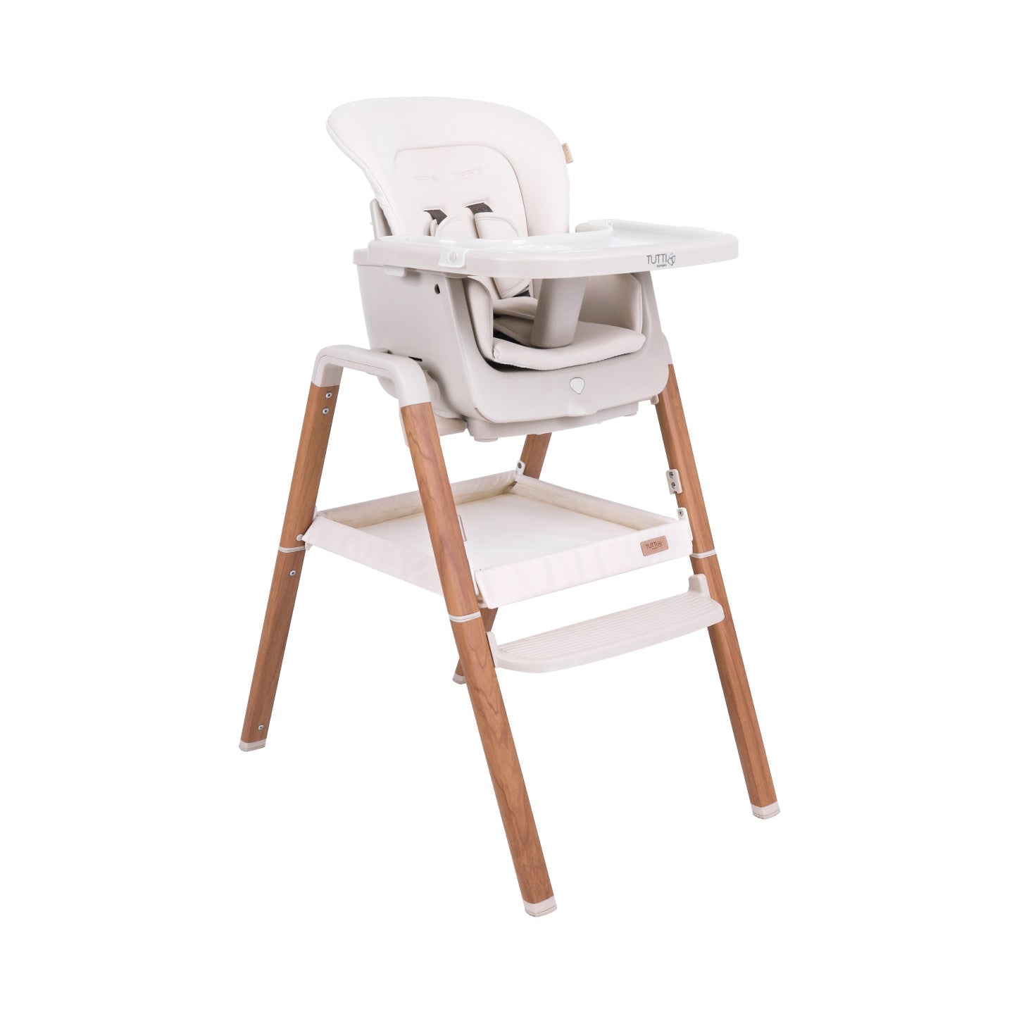 Nova Evolutionary High Chair in Scandi Walnut and Ecru