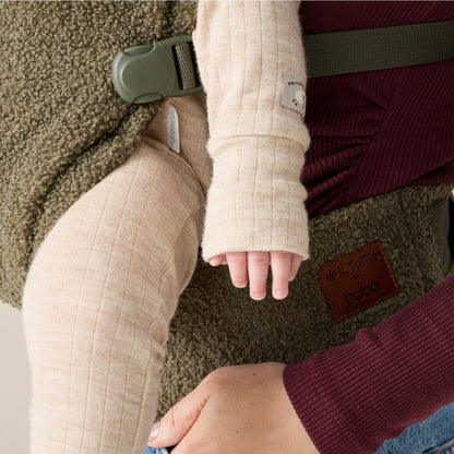 Boba Auri Baby Carrier in Olive Teddy Fleece
