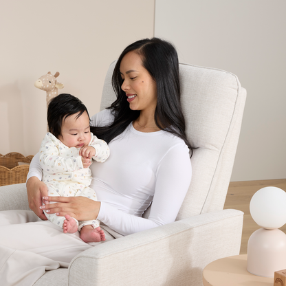 Felix Recliner Glider Nursery Chair in Egg Shell