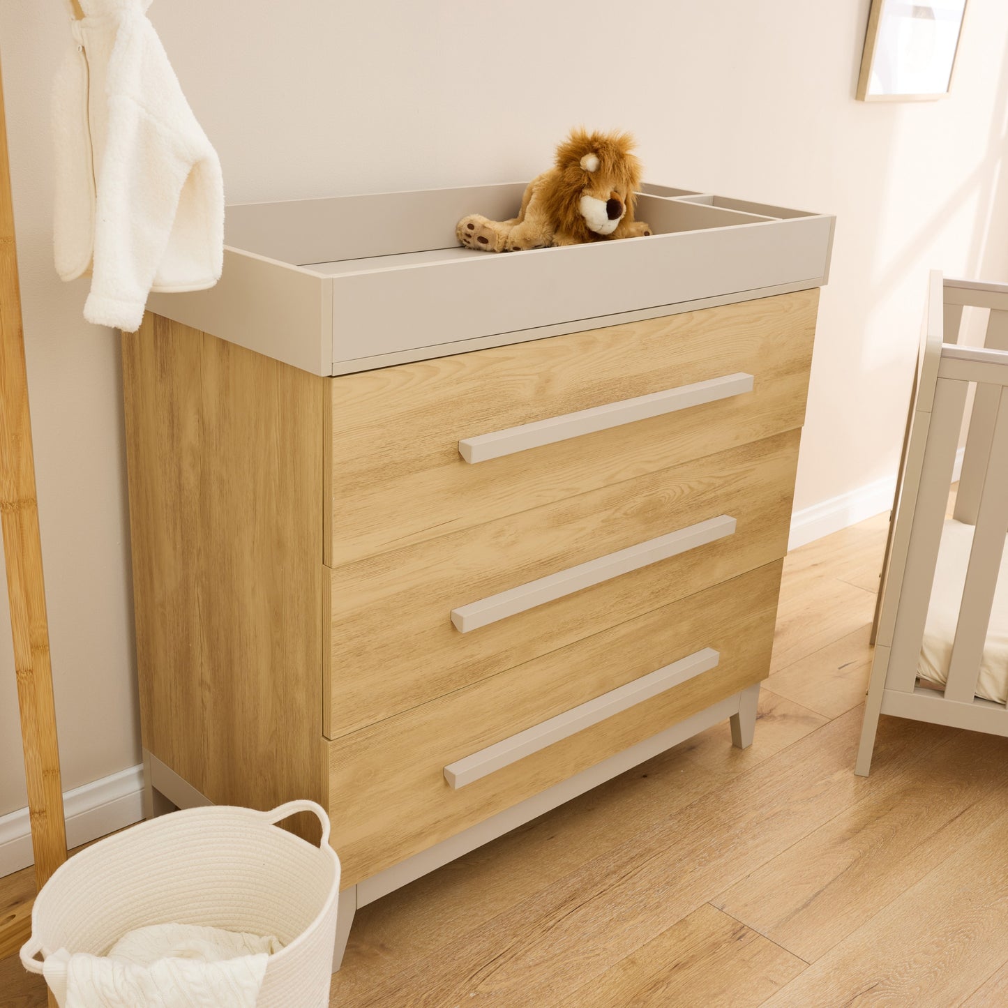 Hallee Chest Changer in Mushroom & Golden Oak