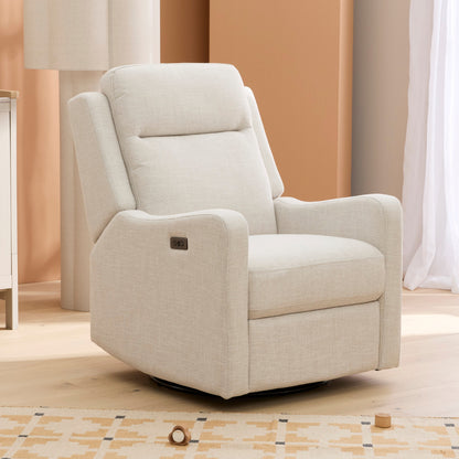 Henry Electric Recliner Glider Chair with USB in Eggshell