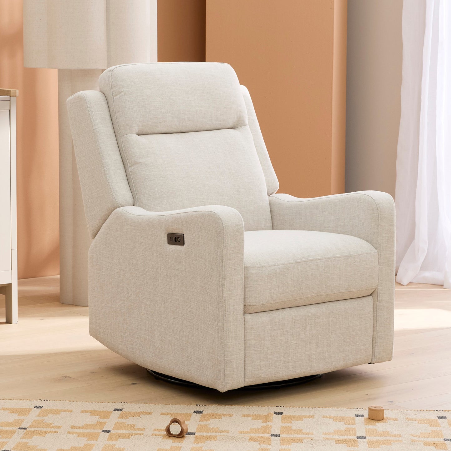 Henry Electric Recliner Glider Chair with USB in Eggshell