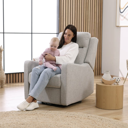 Henry Electric Recliner Glider Chair with USB in Pure Grey