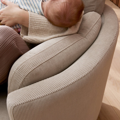 Lola Electric Recliner Glider Nursery Chair in Taupe Corduroy