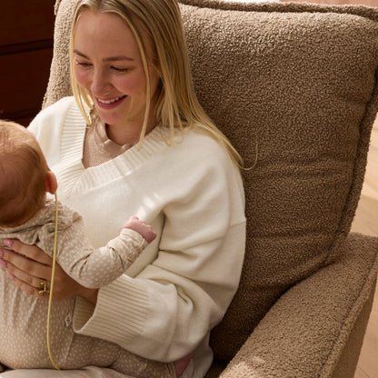 Louie Electric Recliner Glider Nursery Chair in Mocha Teddy