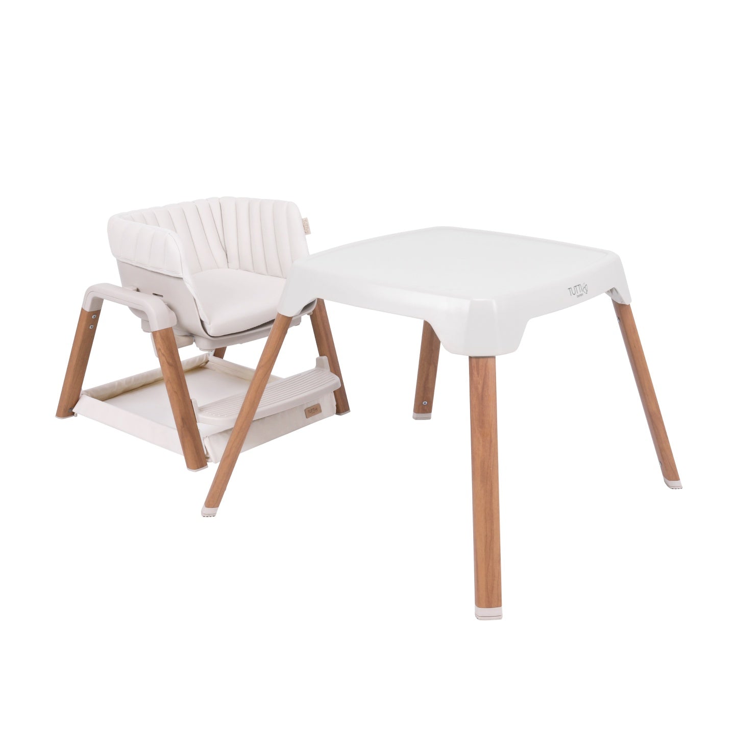 Nova Evolutionary High Chair in Scandi Walnut and Ecru