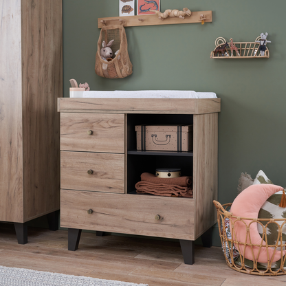 Como Cot Set in Distressed Oak & Slate Grey with Quinn Electric in Eggshell