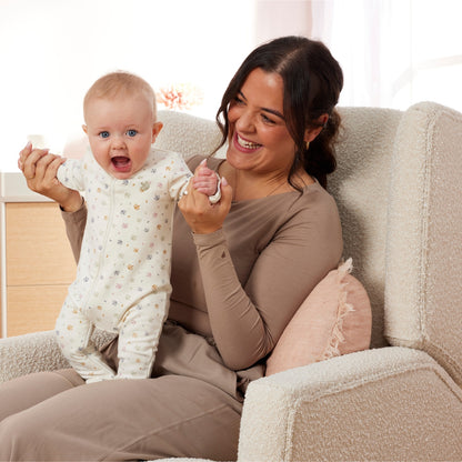 Chelsea Electric Recliner Glider Chair with USB in Vanilla Bouclé