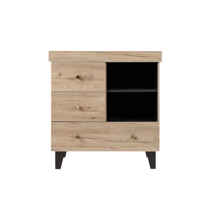 Como Cot Set in Distressed Oak & Slate Grey with Quinn Electric in Eggshell