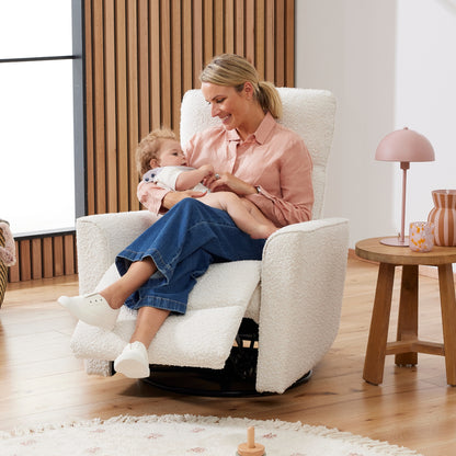 Felix Recliner Glider Nursery Chair in Vanilla Bouclé