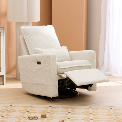 Frankie Electric Recliner Glider Nursery Chair in Vanilla Bouclé