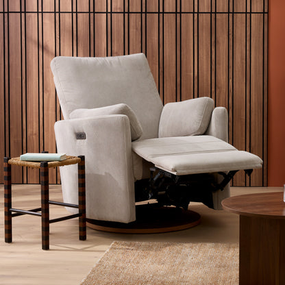 Lola Electric Recliner Glider Nursery Chair in Taupe Corduroy