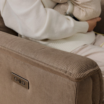Louie Electric Recliner Glider Nursery Chair in Mocha Corduroy